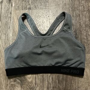 Nike Pro Gray and Black Sports Bra